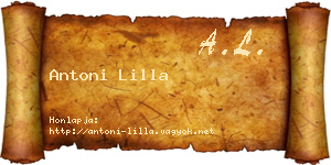 Antoni Lilla névjegykártya